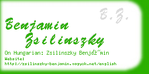 benjamin zsilinszky business card